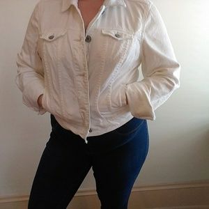 American Eagle White Denim Jean Jacket